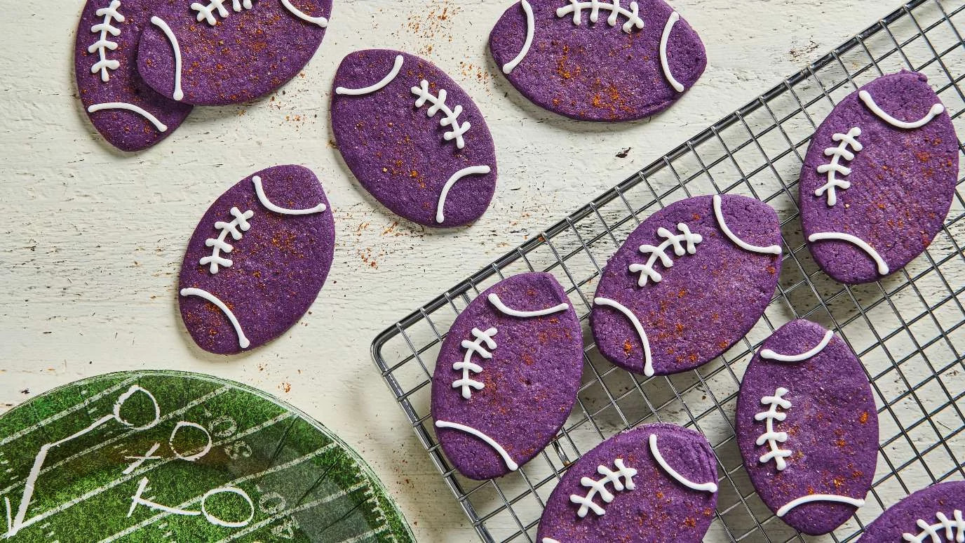 OLD BAY Ube Football Cookies