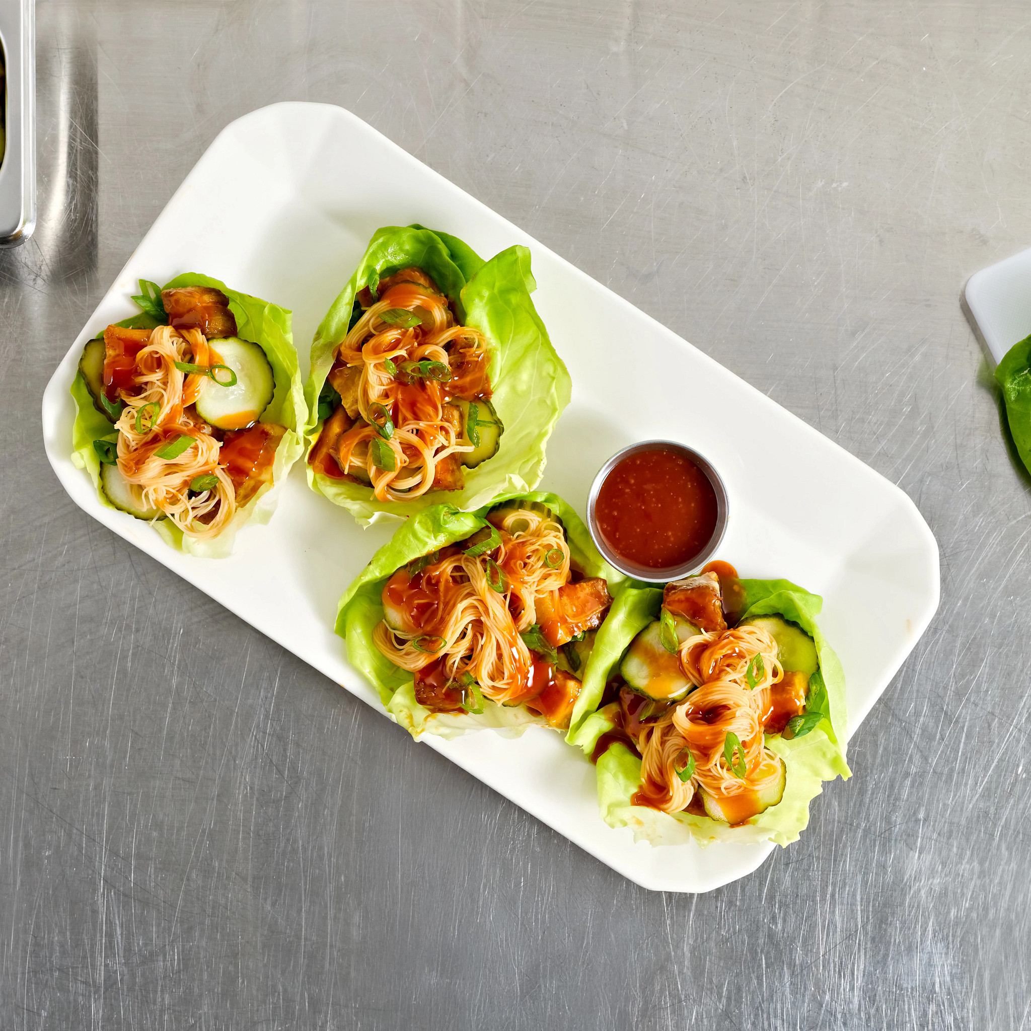 Spicy Maple Pork Lettuce Wraps