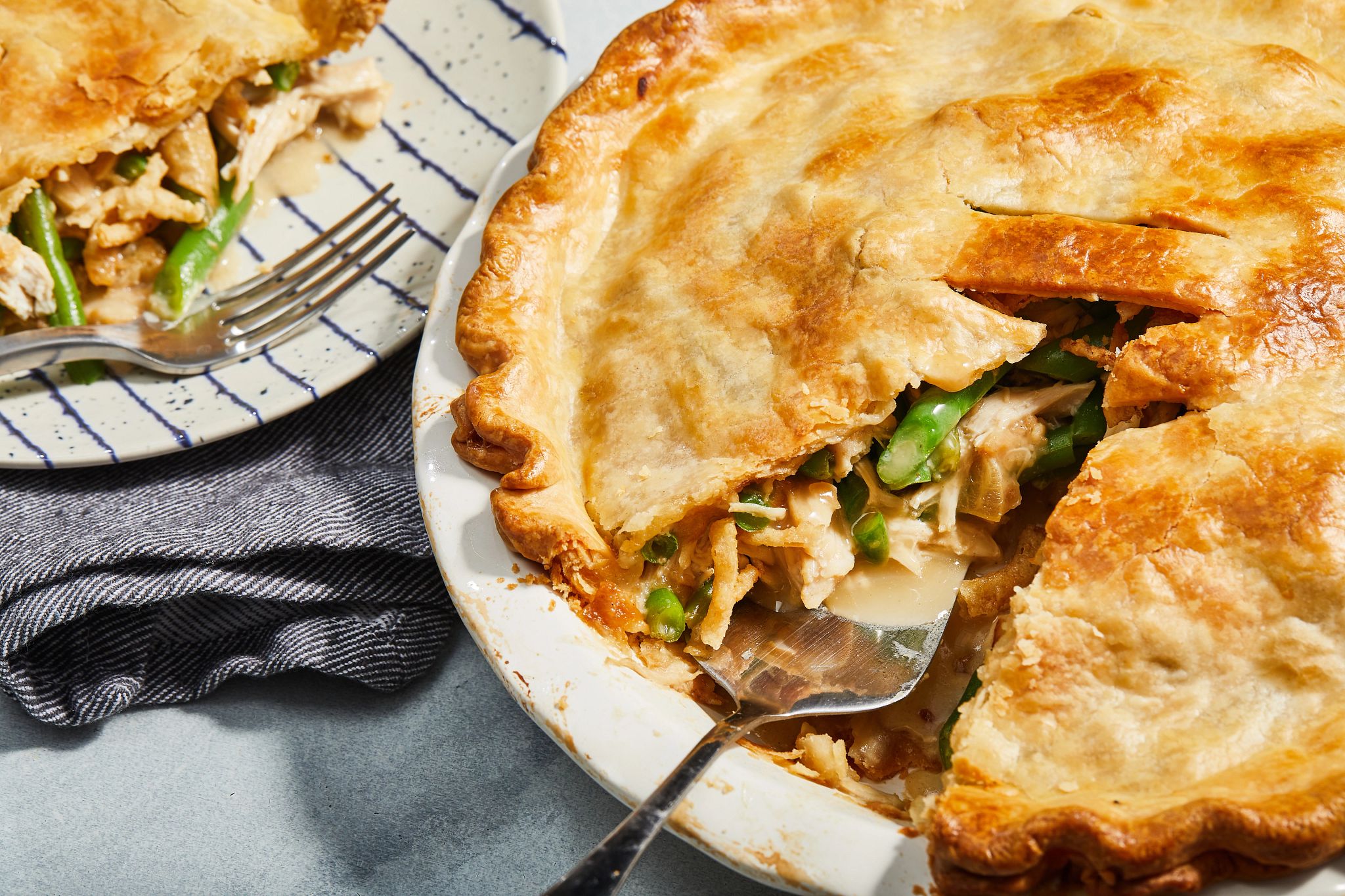 Leftover Green Bean Casserole Pot Pie