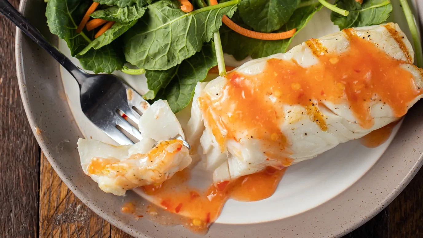 Grilled Halibut with Thai Sweet Chili Sauce